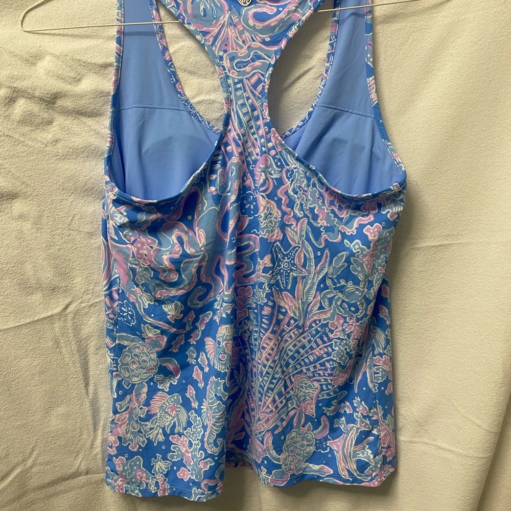 Lily Pulitzer Blue and Pink Artistic Tank Top - Picture 2 of 7